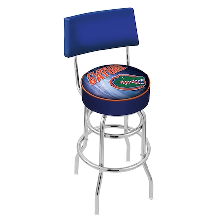 Holland Bar Stool Co 25" Chrome 2-Ring Florida Swivel Bar Stool, Back L7C425FlorUn-D2